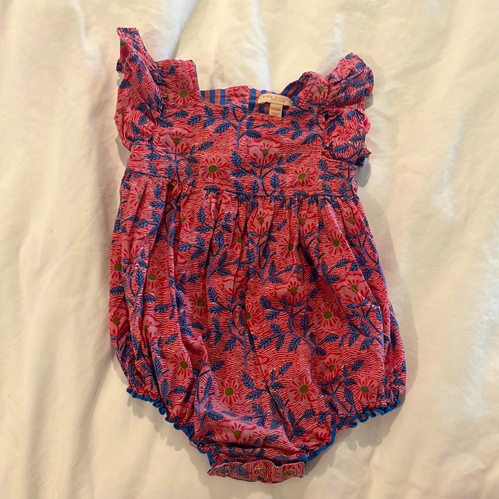 Pink chicken bubble romper